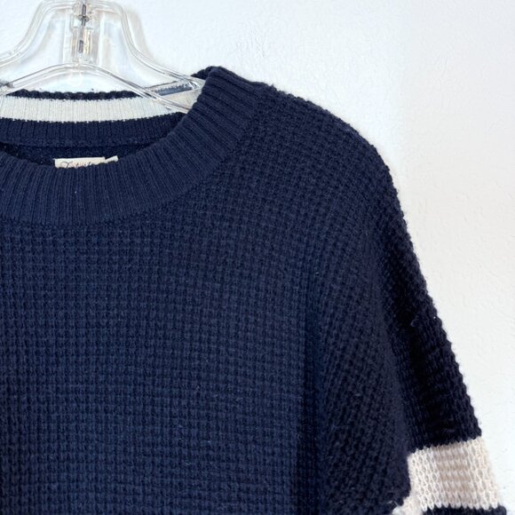 Faherty Blue Sweater Wisp Waffle Stitch Wool Blend Crew Neck Small - Picture 6 of 9